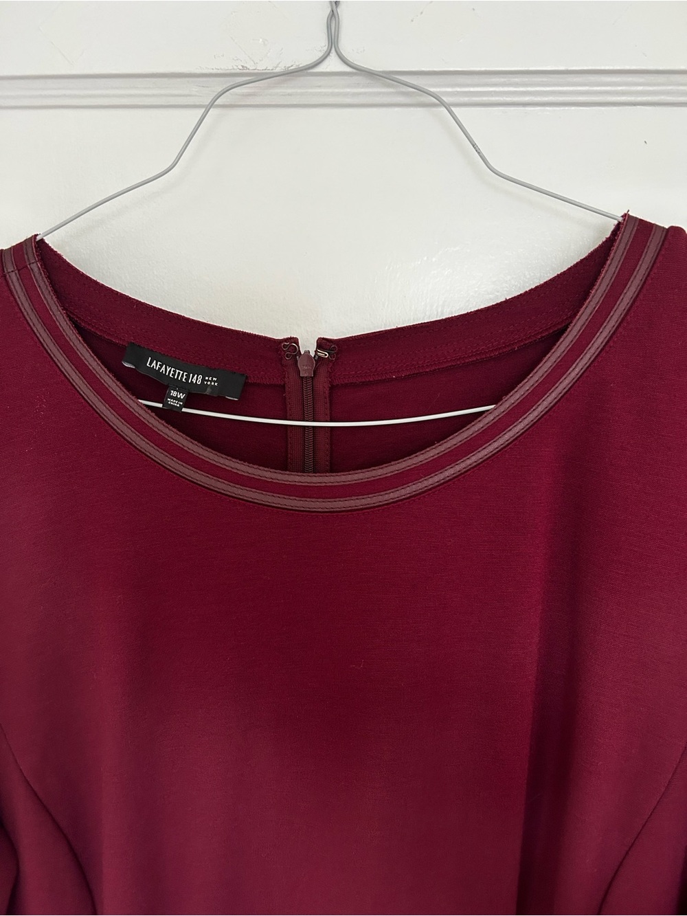 Lafayette 148 New York Burgundy Midi Pocketed Sheath Dress 18W - Picture 3 of 8